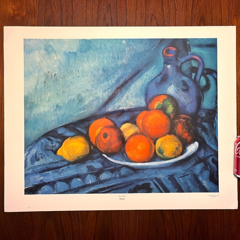 Vintage Large Lithograph Cezanne STILL LIFE Vintage Masters Art Poster MCM Decor